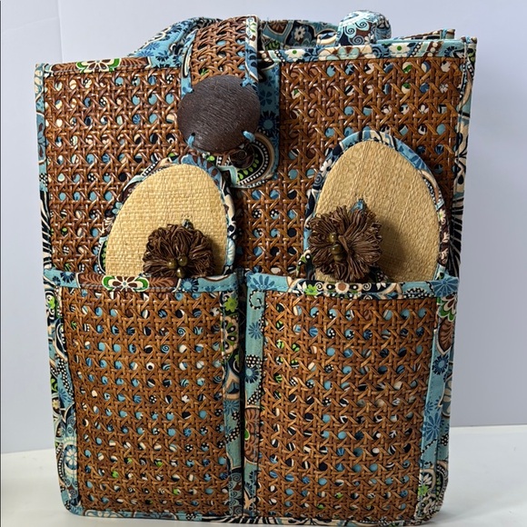 Vera Bradley Handbags - Vera Bradley Woven and Fabric Tote with Sandals